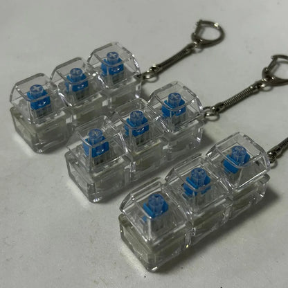 Relaxing 3/4/9 Keys Finger Keyboard Key Button Stress Relief Fidget Keychain Gadget Pass The Time Decompression Toy Adult