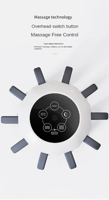 Octopus Claw Eight Claw Massager USB Charging Therapeutic Scratch Pad Electric Head Massager Hands Free Therapeutic