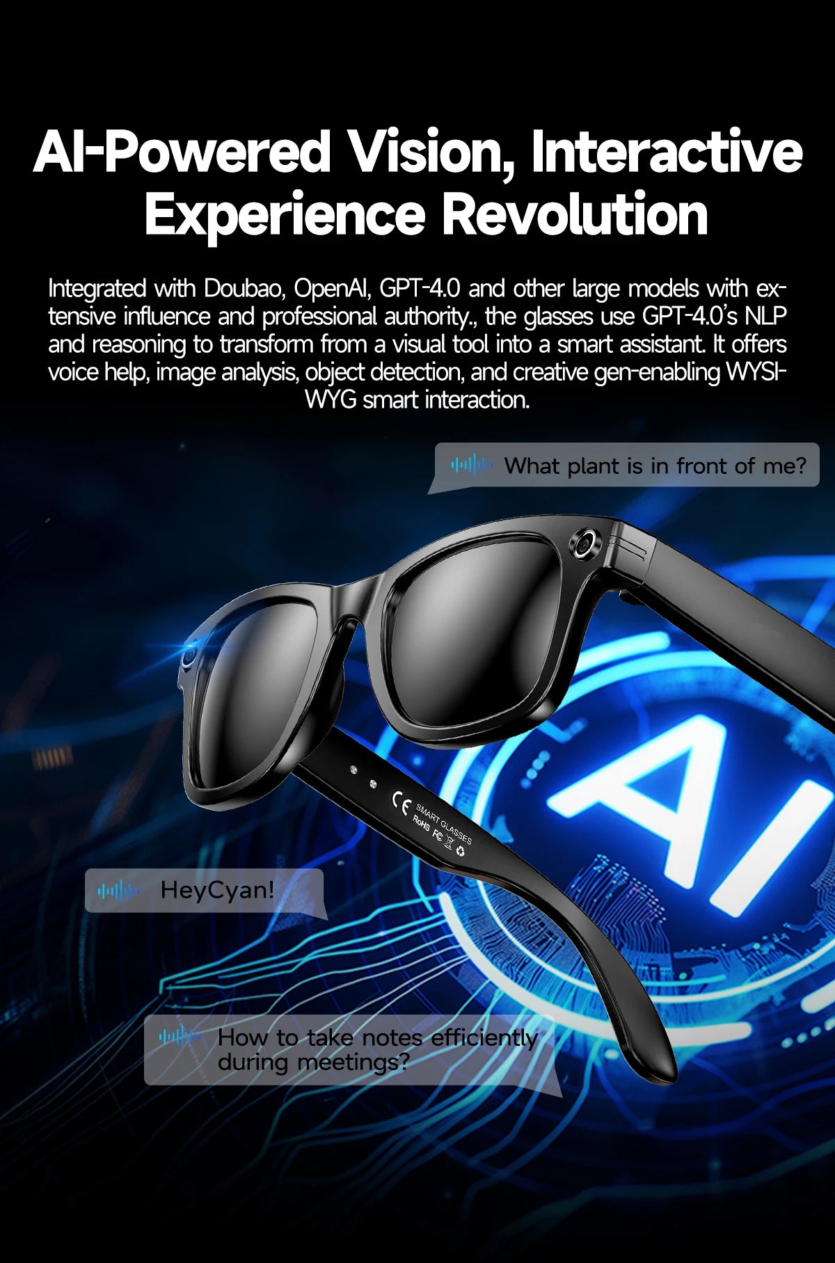 2025 AI Smart Glasses with 8MP Camera Video Recording 100+ Languages Translation Sunglasses Bluetooth Call Music Play Men Women