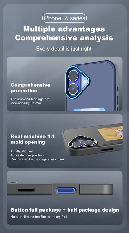 New-tech NFC Function Phone Case For Iphone 16 Pro Max DIY Cases E Ink Screen Phone Cover Cartoon Girl Fundas Battery Free