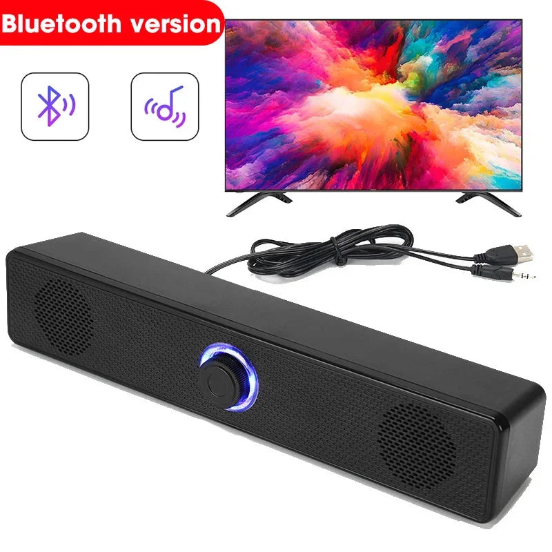 Bluetooth 4D Surround Speaker Home Theater Sound System Computer Soundbar TV Subwoofer Wired Stereo Strong Bass for Home Party