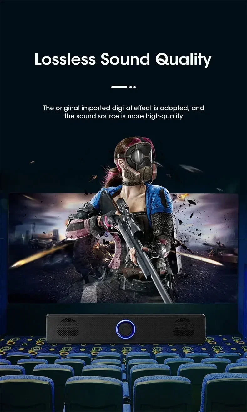 Bluetooth 4D Surround Speaker Home Theater Sound System Computer Soundbar TV Subwoofer Wired Stereo Strong Bass for Home Party