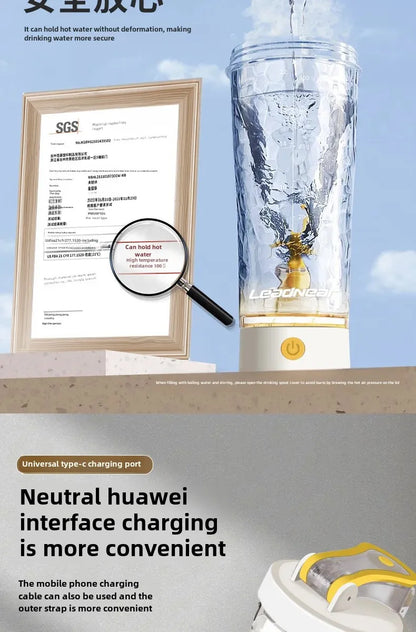 Premium Electric Protein Shaker Bottle Portable Mixer Cup USB Rechargeable Shaker Cups for Protein Shakes Sports Fitness Cup