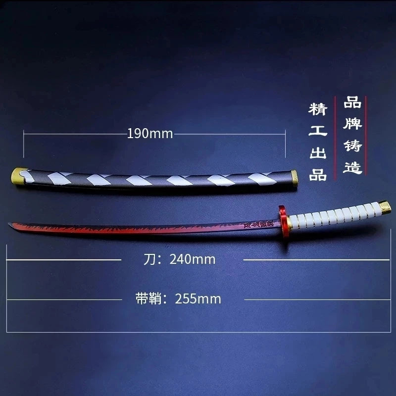 Demon Slayer Sword Real Katana Swords Demon Slayer Cosplay Metal Props Weapon Anime Battle Ready No Cutting Edge Bedroom Decor 1