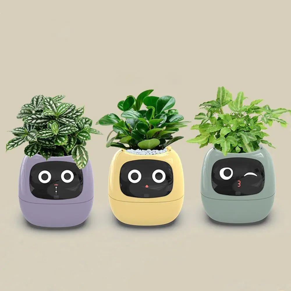 Smart Plant Pot Planter Adorable Plant Companion Plant Flower Growing System Make Raising Plants Easy and Fun Plant Robot Vases