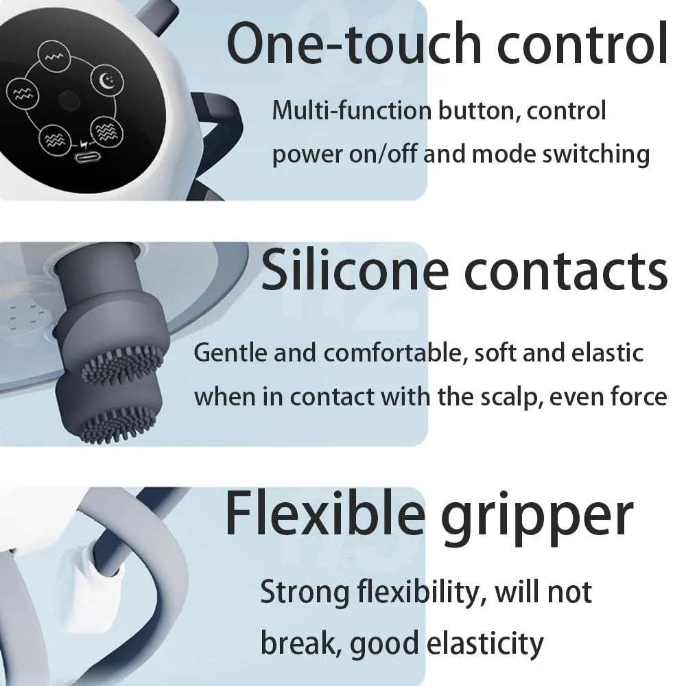 Octopus Claw Eight Claw Massager USB Charging Therapeutic Scratch Pad Electric Head Massager Hands Free Therapeutic