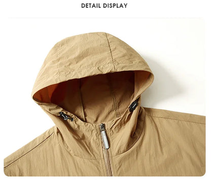 UPF 50+ Summer Unisex Hiking Jacket Men Waterproof Quick Dry Camping Windbreaker Trekking Fishing Rain Outdoor Anti UV Clothes