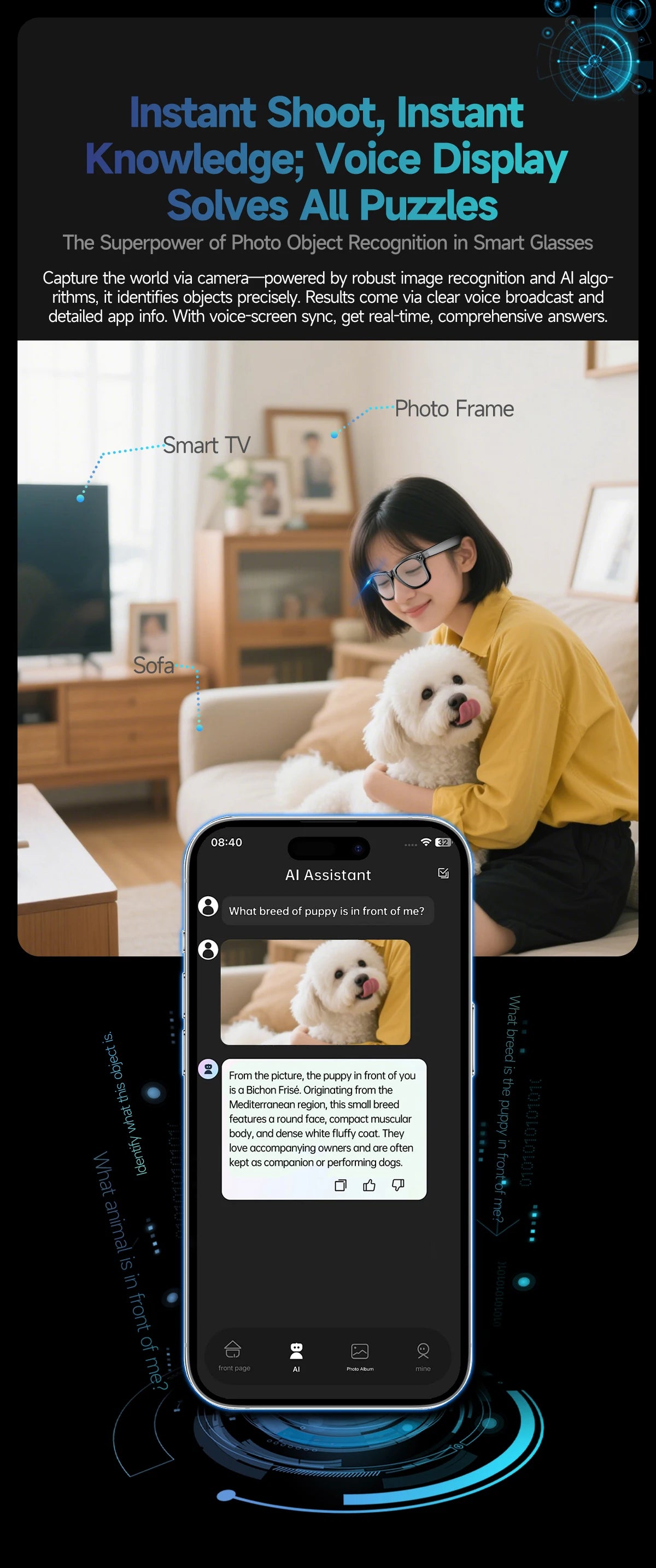 2025 AI Smart Glasses with 8MP Camera Video Recording 100+ Languages Translation Sunglasses Bluetooth Call Music Play Men Women