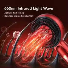 Red Light Hair Scalp Massager Portable Hair Oil Applicator Electric Head Scalp Massage Comb