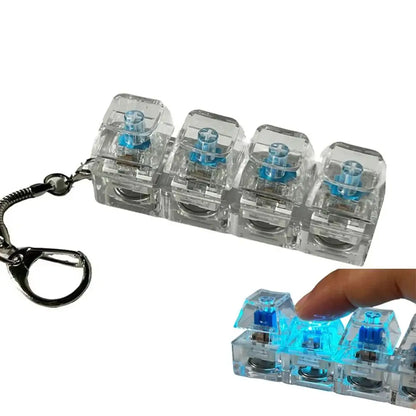 Relaxing 3/4/9 Keys Finger Keyboard Key Button Stress Relief Fidget Keychain Gadget Pass The Time Decompression Toy Adult