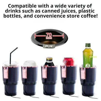 Car-Mounted Hot Cold Cup Smart Quick-Cooling Cup Warming Cup Two-In-One Car-Mounted Heating Cooling Cup Portable Cup Holder