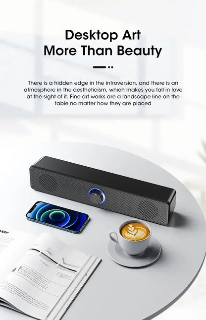 Bluetooth 4D Surround Speaker Home Theater Sound System Computer Soundbar TV Subwoofer Wired Stereo Strong Bass for Home Party