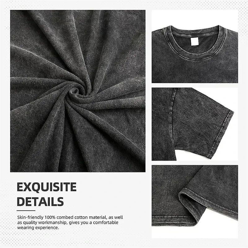 Demon Slayer Ghost Slayer Evil Blade Original Blade Washed Old Loose Cotton 2025 Hot Summer T-Shirt Men's and Women's T-Shirt