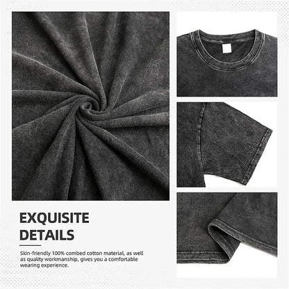 Demon Slayer Ghost Slayer Evil Blade Original Blade Washed Old Loose Cotton 2025 Hot Summer T-Shirt Men's and Women's T-Shirt