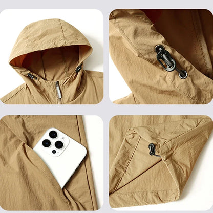 UPF 50+ Summer Unisex Hiking Jacket Men Waterproof Quick Dry Camping Windbreaker Trekking Fishing Rain Outdoor Anti UV Clothes