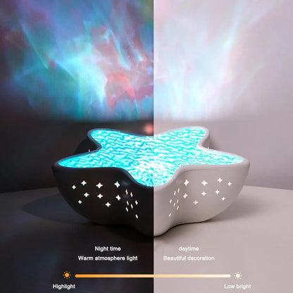 Starfish LED Table Lamp Aurora Projector Lamp Starry Sky Northern Light Bedside Lamps Bedroom Decoration Atmosphere Night Light