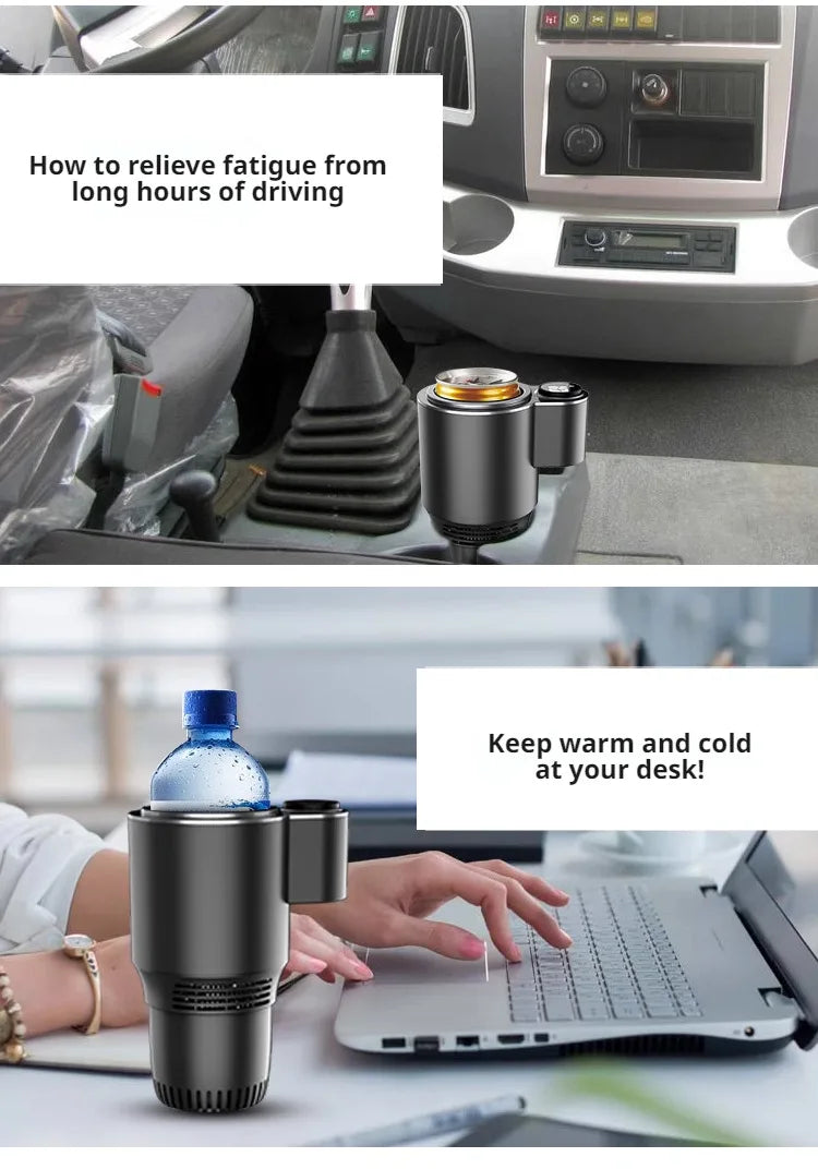 Car-Mounted Hot Cold Cup Smart Quick-Cooling Cup Warming Cup Two-In-One Car-Mounted Heating Cooling Cup Portable Cup Holder
