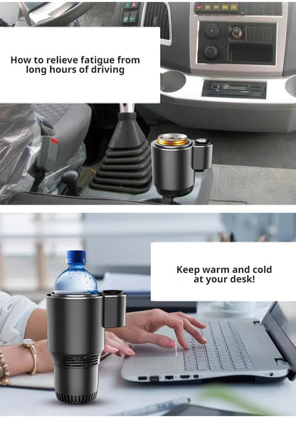 Car-Mounted Hot Cold Cup Smart Quick-Cooling Cup Warming Cup Two-In-One Car-Mounted Heating Cooling Cup Portable Cup Holder