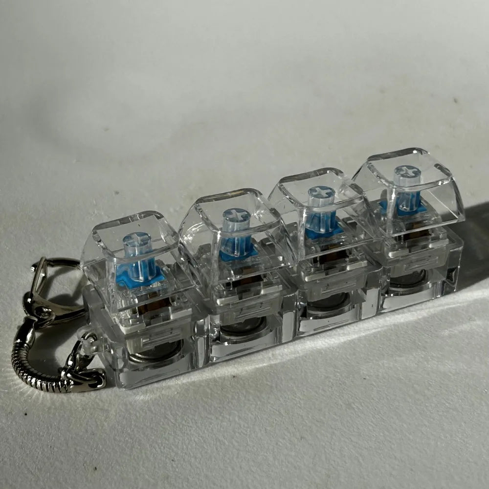 Relaxing 3/4/9 Keys Finger Keyboard Key Button Stress Relief Fidget Keychain Gadget Pass The Time Decompression Toy Adult