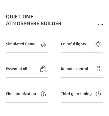 Simulated Fireplace Flames Aroma Diffuser Aromatherapy Essential Oils Ultrasonic Air Humidifier Sprayer Remote Controls