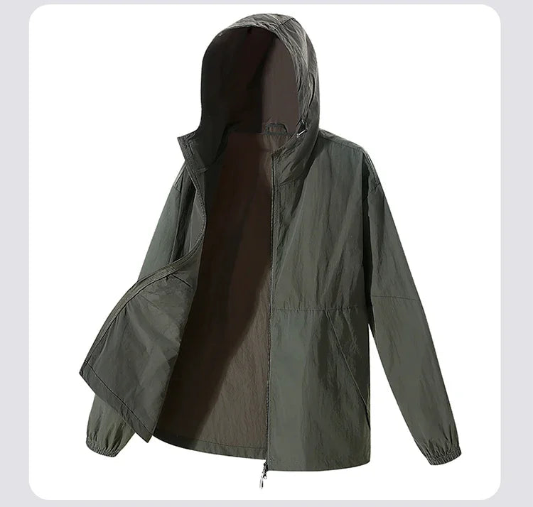 UPF 50+ Summer Unisex Hiking Jacket Men Waterproof Quick Dry Camping Windbreaker Trekking Fishing Rain Outdoor Anti UV Clothes