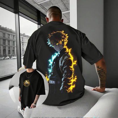 Demon Slayer Anime Men Short Sleeve T-shirt Graphic Tee Cotton Streetwear Summer New Tops Casual Loose Fit Hip Hop Y2k Clothing