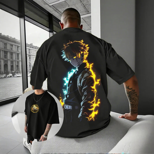 Demon Slayer Anime Men Short Sleeve T-shirt Graphic Tee Cotton Streetwear Summer New Tops Casual Loose Fit Hip Hop Y2k Clothing