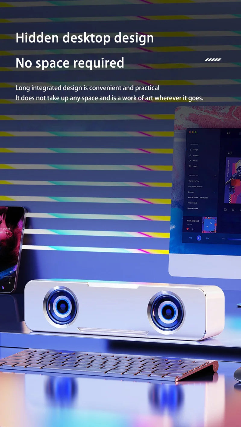 Desktop Computer Bluetooth Small Speaker Home Laptop Speaker Mini Subwoofer Wired Connection Outdoor Waterproof Loudspeaker