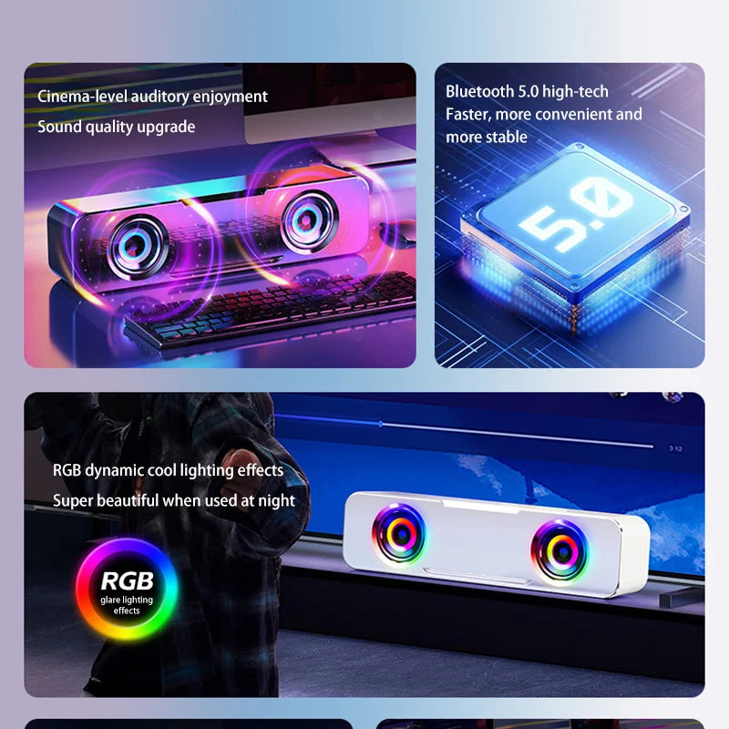 Desktop Computer Bluetooth Small Speaker Home Laptop Speaker Mini Subwoofer Wired Connection Outdoor Waterproof Loudspeaker